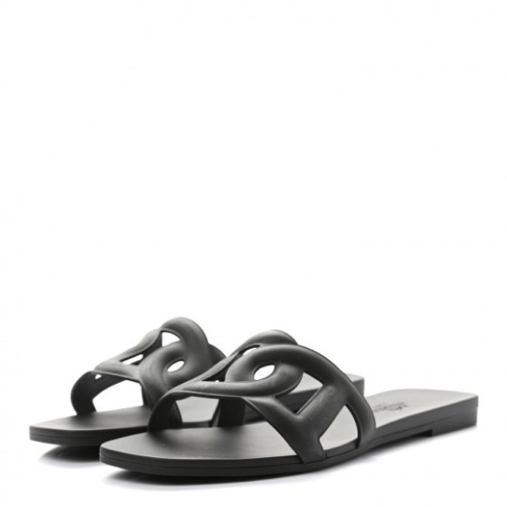 Hermes Aloha Sandal Black Sz 40